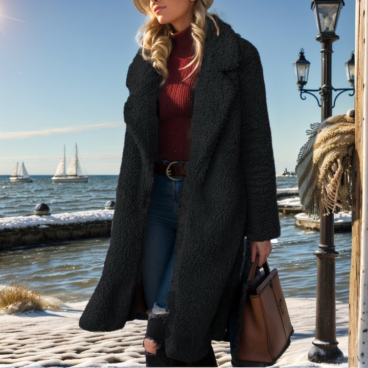 Drune | Damen Übergröße Teddyjacke mit Futterkragen