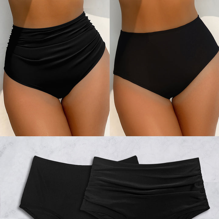 Damen Hochtaillierte Bikini-Hose mit vielseitigem Raffungselement und figurformendem Schnitt Drune