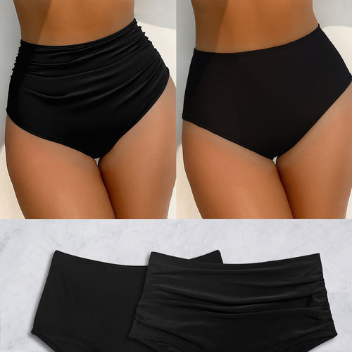 Damen Hochtaillierte Bikini-Hose mit vielseitigem Raffungselement und figurformendem Schnitt Drune