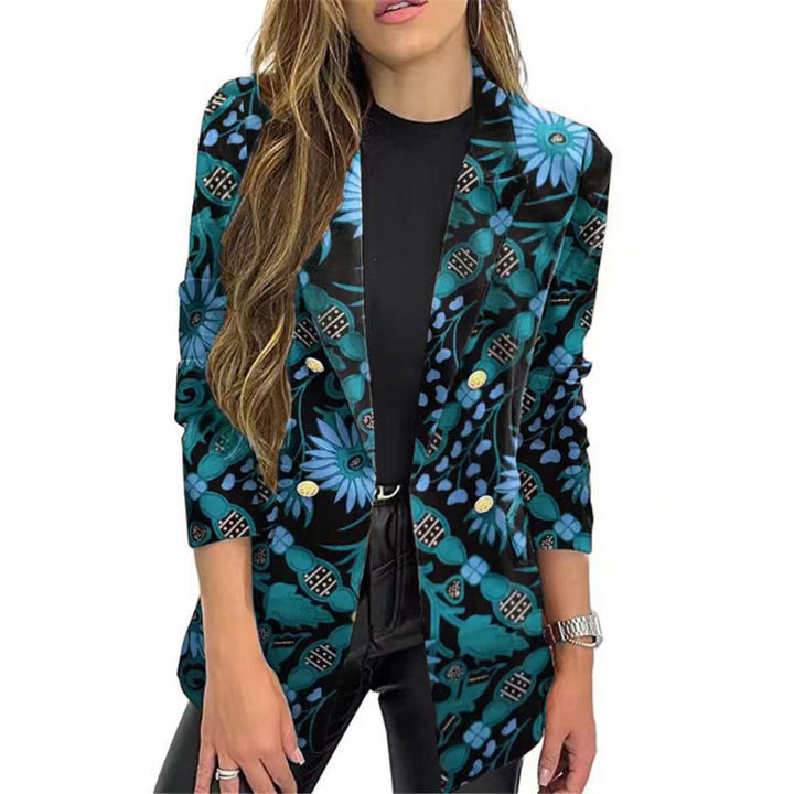 Damen Modischer Blazer mit floralem Muster und oversized Schnitt Drune