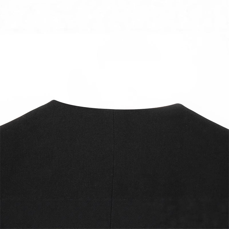Damen elegante Wickelblazerjacke mit taillierbarem Satin-Gürtel Drune