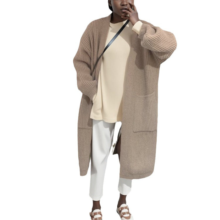 Damen Strickmantel mit wärmender Textur und lässigem Schnitt Drune
