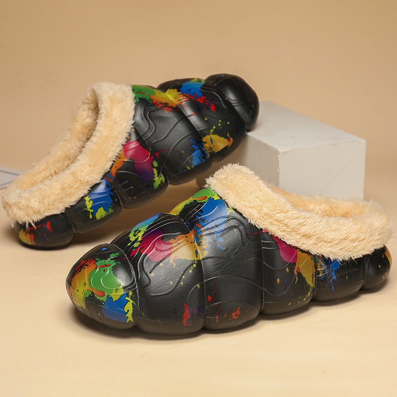 Damen Gemütliche Hausschuhe mit warmem Fleece-Futter und rutschfester Sohle Drune
