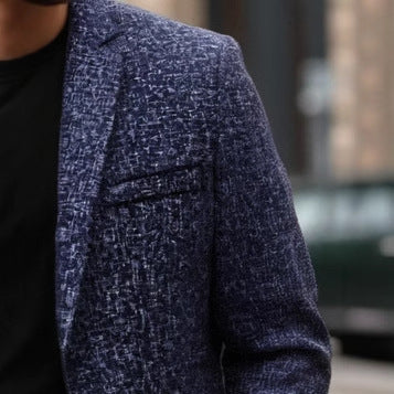 Herren eleganter strukturierten Blazer mit modernem Gewebe und stilvollen Details Drune