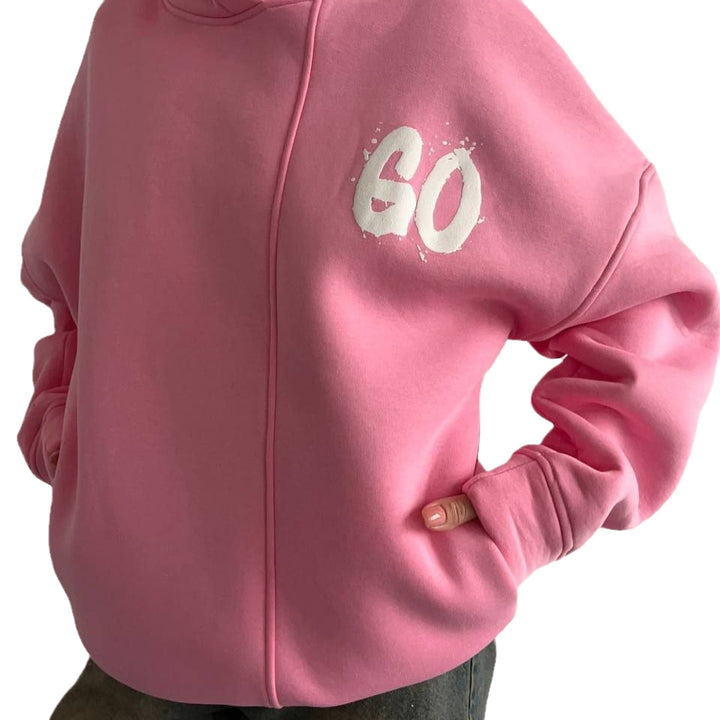 Damen oversized Kapuzenpullover mit bequemen Schnitt und lässigen Ärmeln Drune
