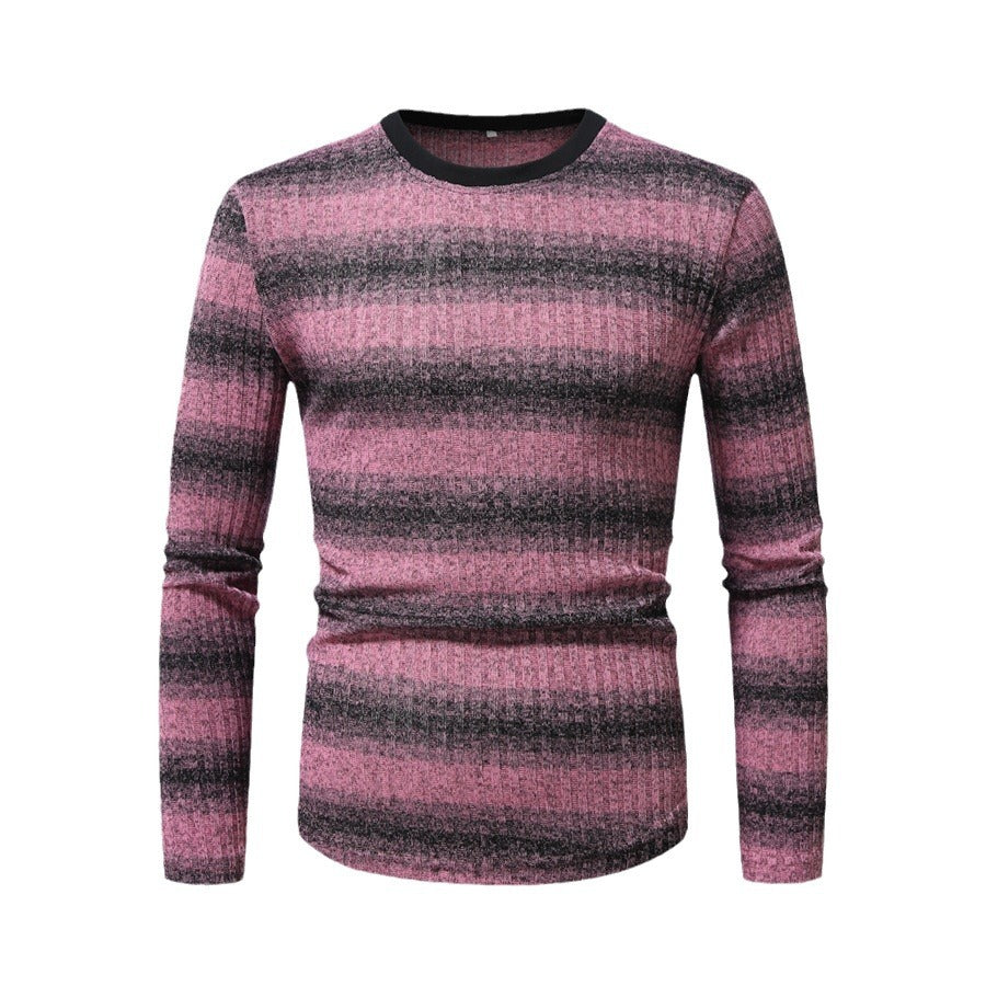 Herren Langarmshirt aus strukturiertem Material mit modischem Streifenmuster Drune