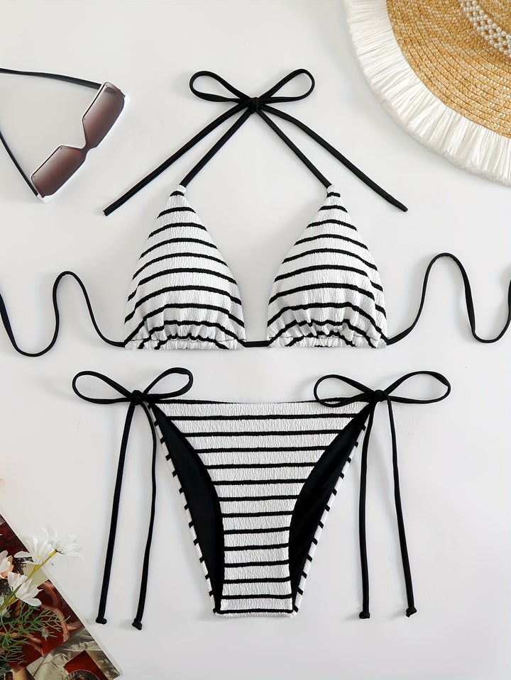 Damen Streifen Bikini Set Drune