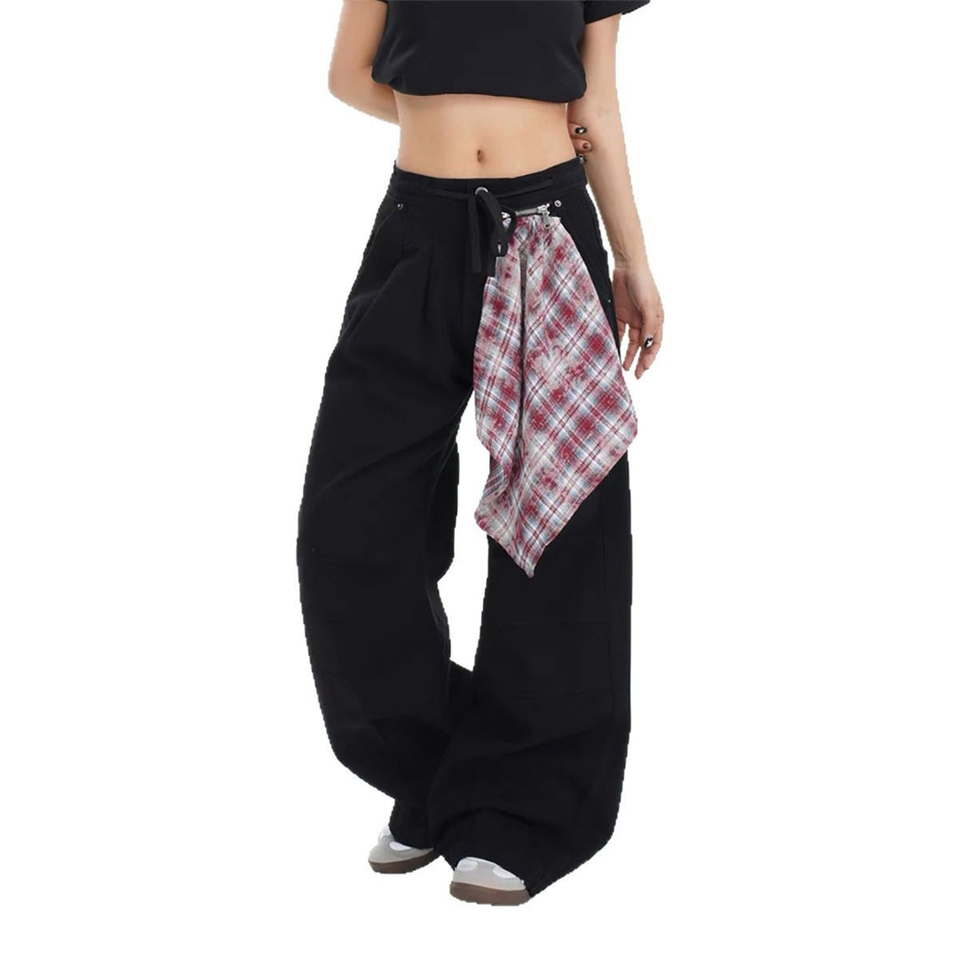 Damen Baggy Denim-Hose mit praktischem Tuch-Detail Drune