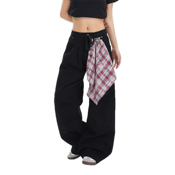 Damen Baggy Denim-Hose mit praktischem Tuch-Detail Drune