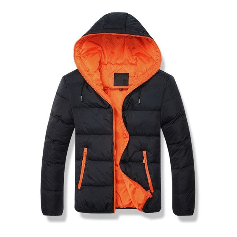 Herren nan gesteppte Kapuzen-Steppjacke mit kontrastierendem Fleecefutter und seitlichen Reißverschlusstaschen Drune