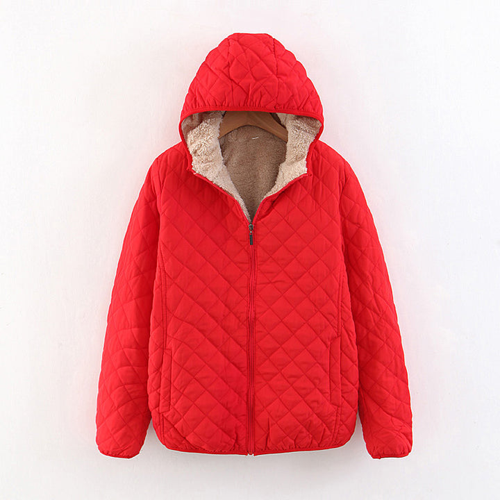 Damen gesteppte Winterjacke mit kuscheligem Innenfutter und Kapuze Drune