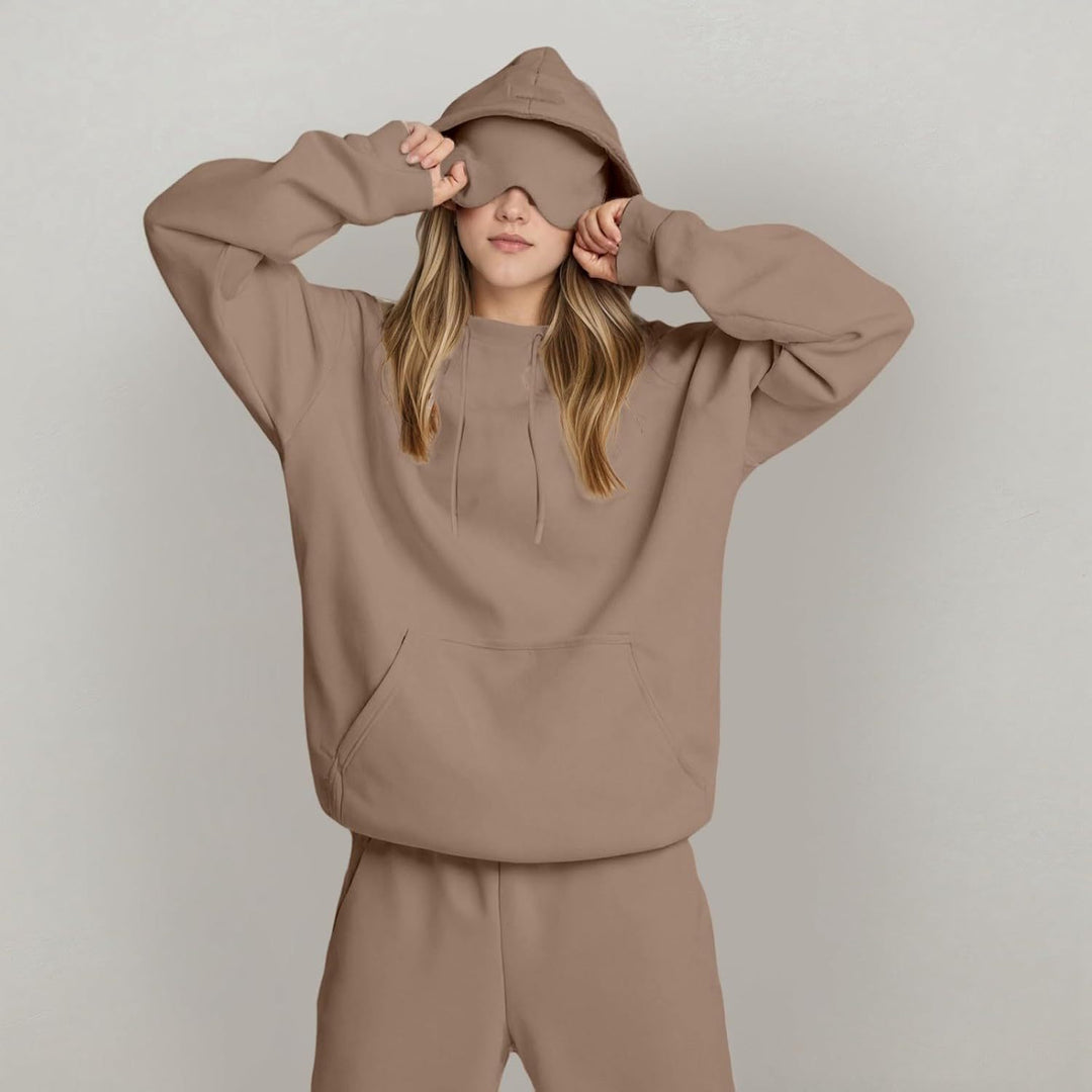 Damen Kapuzenpullover mit integriertem Schlafmasken-Design Drune