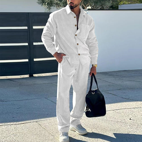 Herren lässiges Hemd und Freizeithose Set Drune