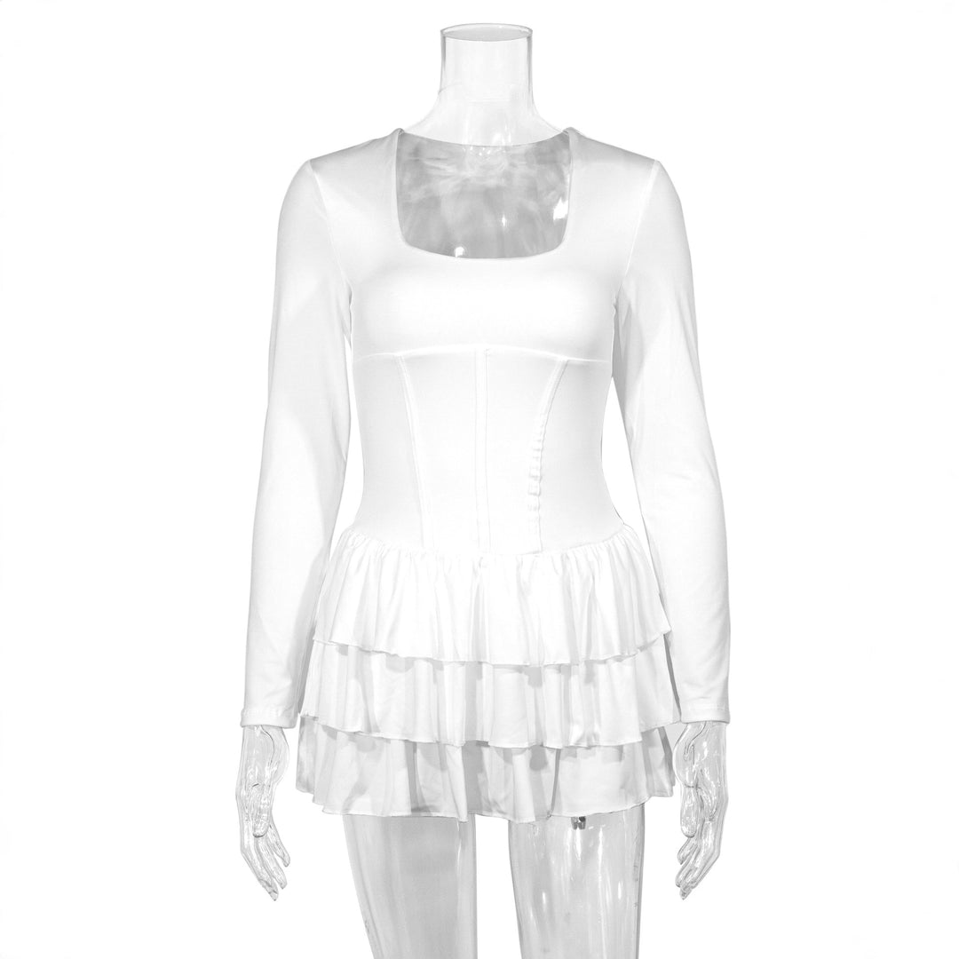 Damen Raffiniertes Wickelkleid mit Rüschendetails und tiefem Ausschnitt Drune