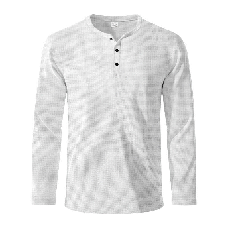Herren Langarm-Henley-Shirt aus atmungsaktivem Strukturstoff Drune