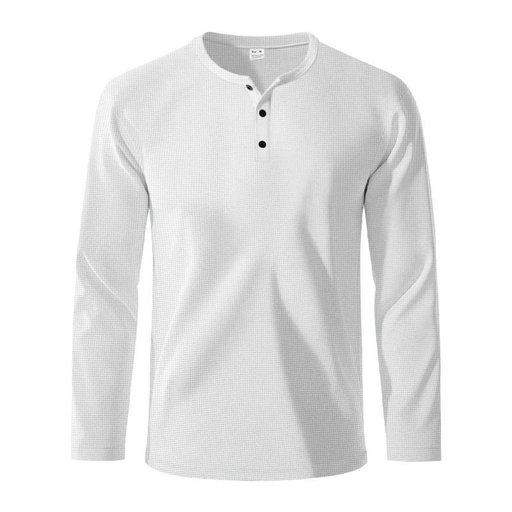 Herren Langarm-Henley-Shirt aus atmungsaktivem Strukturstoff Drune