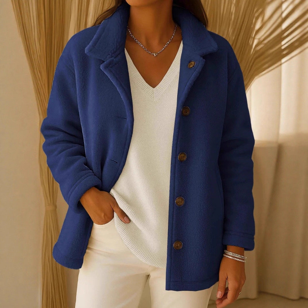 Damen Fleece-Jacke mit Knopfdetails Drune