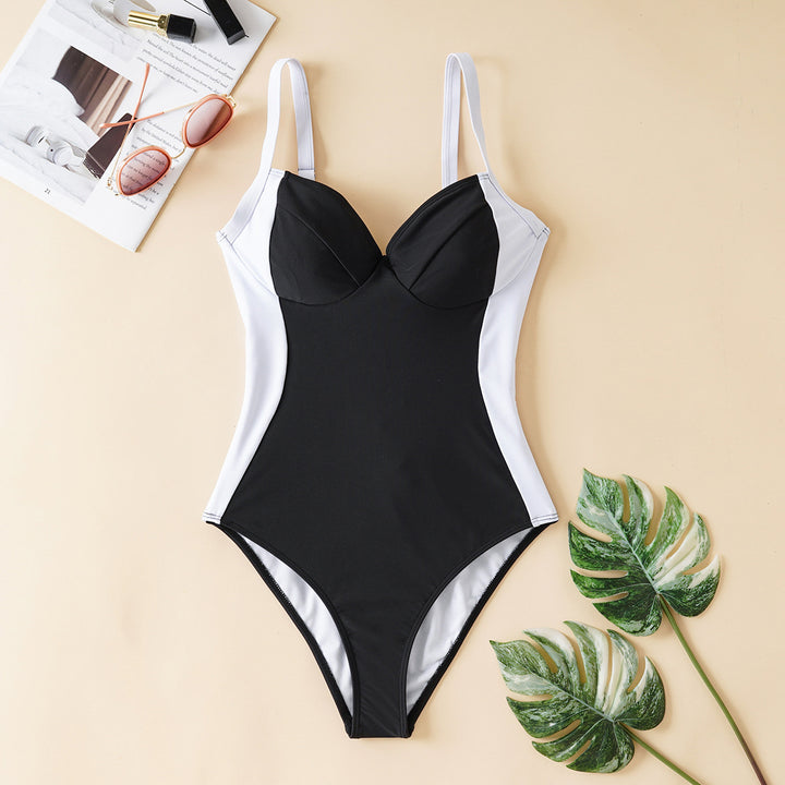 Damen Einteiliger Badeanzug mit elegantem Schnitt und verstellbaren Trägern Drune