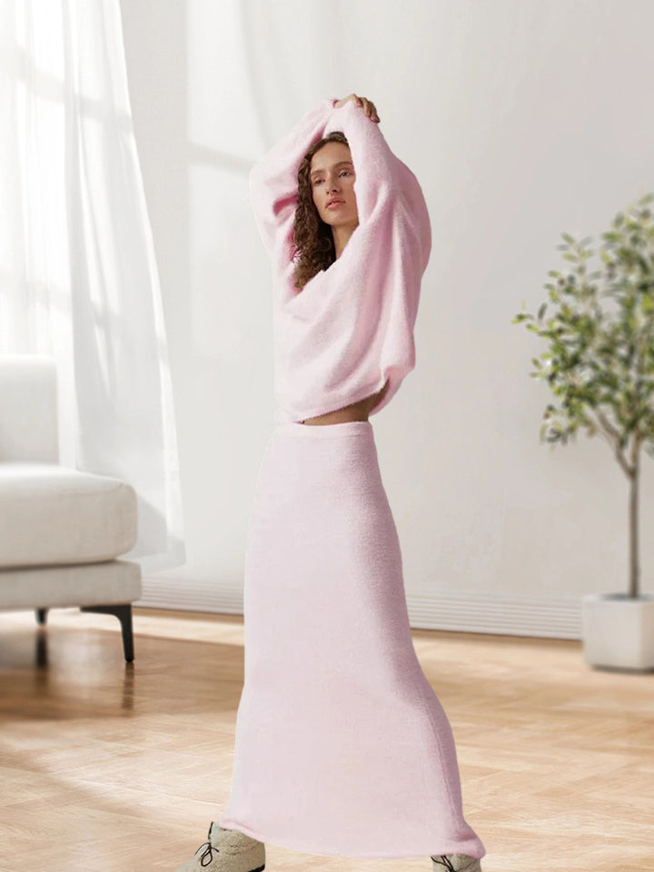 Damen Oversized Strickpullover mit hohem Bund und seitlicher Naht Drune