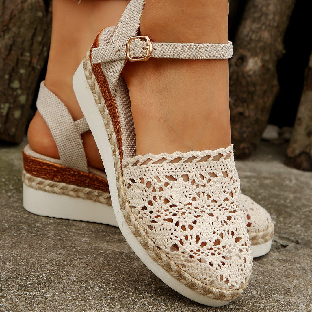 Damen Espadrilles mit elegantem Häkel-Design und komfortabler Sohle Drune