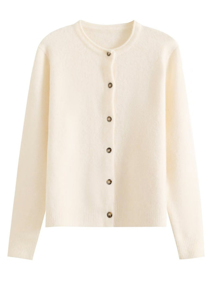 Damen kuschelige Strickjacke mit Knopfdetails Drune
