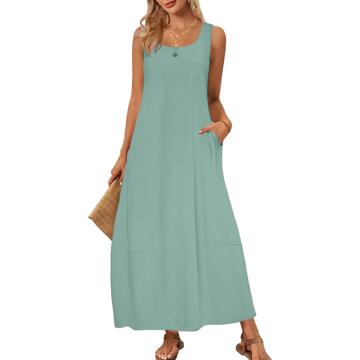 Damen Maxikleid im entspannten Schnitt mit praktischen Taschen Drune