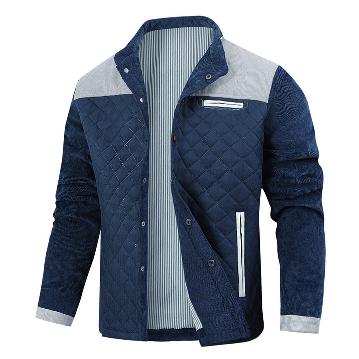 Herren gesteppte Freizeitjacke mit modischem Stehkragen und praktischen Taschen Drune