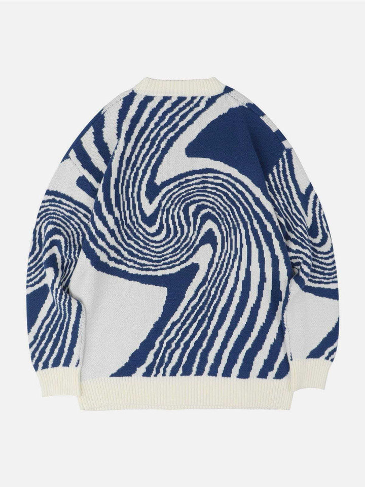 Damen Sweater mit kreativem grafischen Muster und bequemer Passform Drune