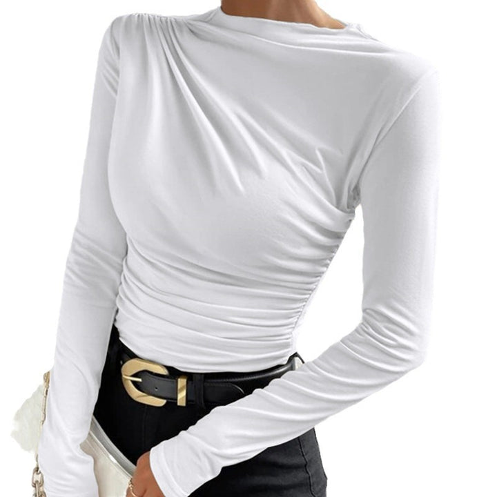 Damen Langarmshirt mit raffiniertem Drapierungsdesign Drune