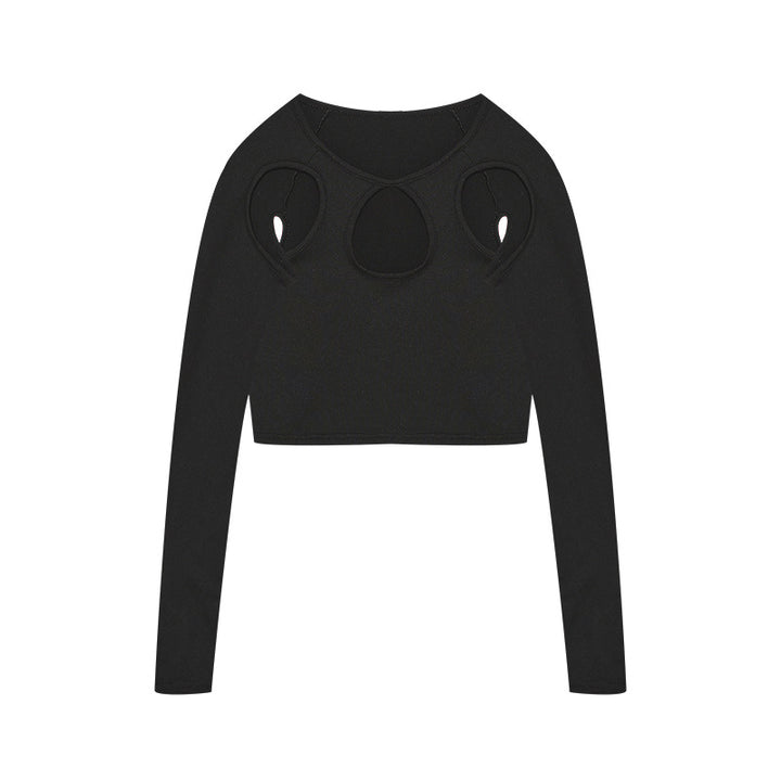 Damen Crop-Top mit einzigartigem Cut-Out-Design und langem Arm Drune