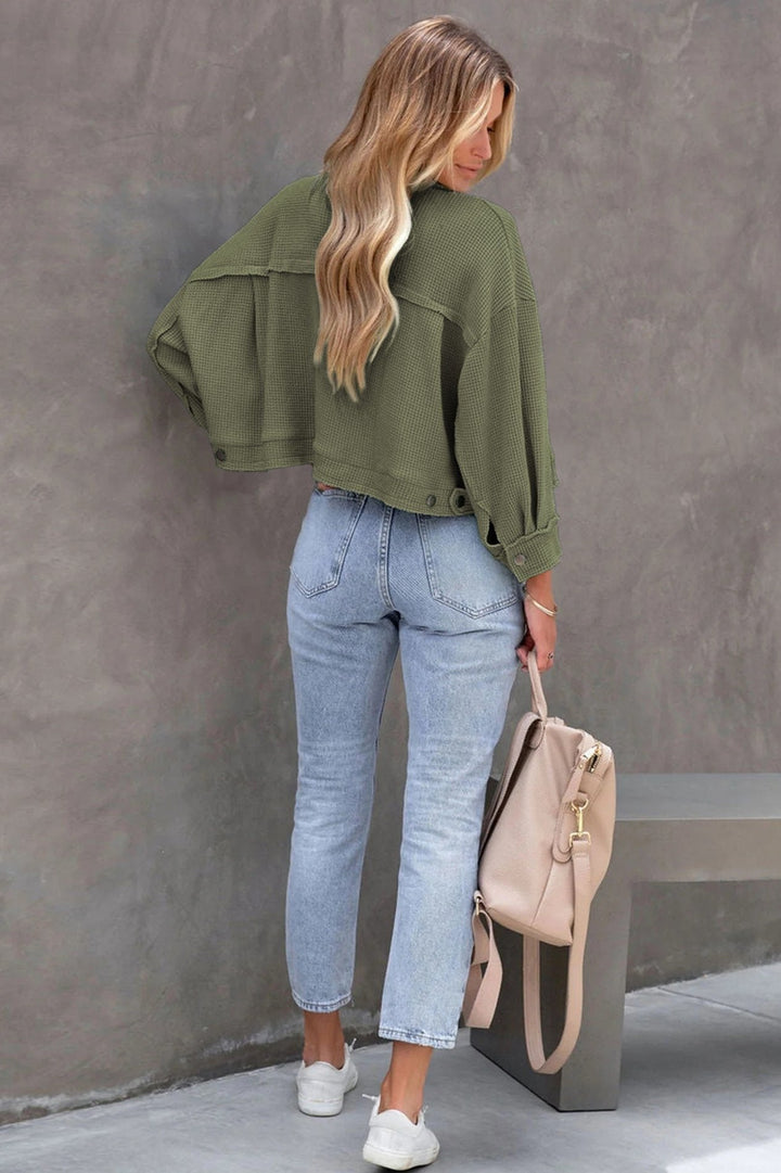Drune | Waffelstrickjacke Leicht und Trendy Perfekt Für Lagenlook