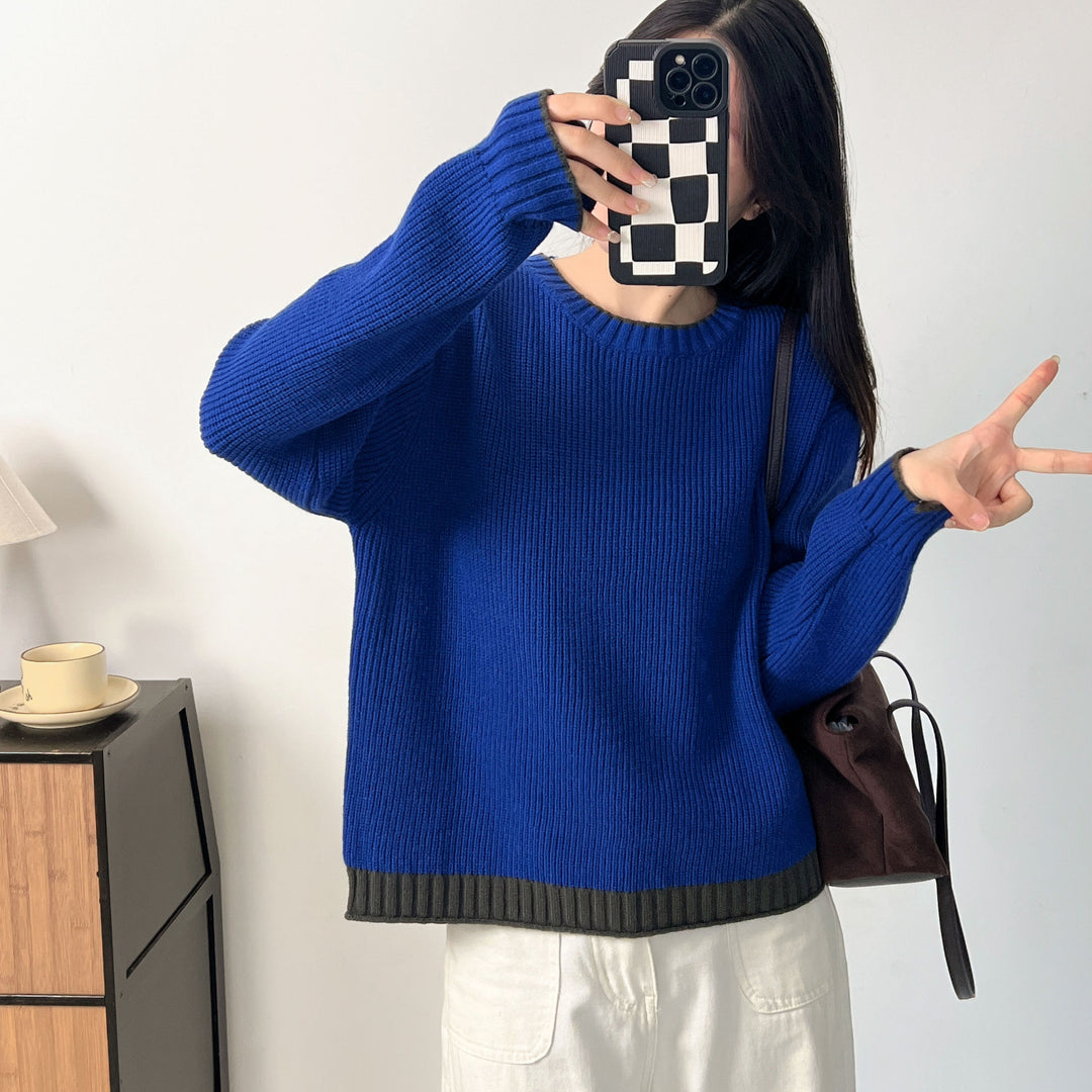 Damen Pullover mit modernem Rollkragen und strukturiertem Design Drune