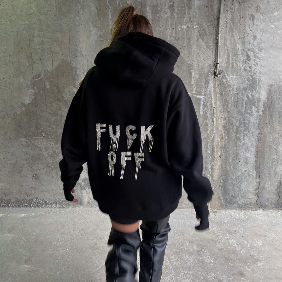 Damen Urbaner Kapuzenpullover mit auffälligem Statement-Design Drune