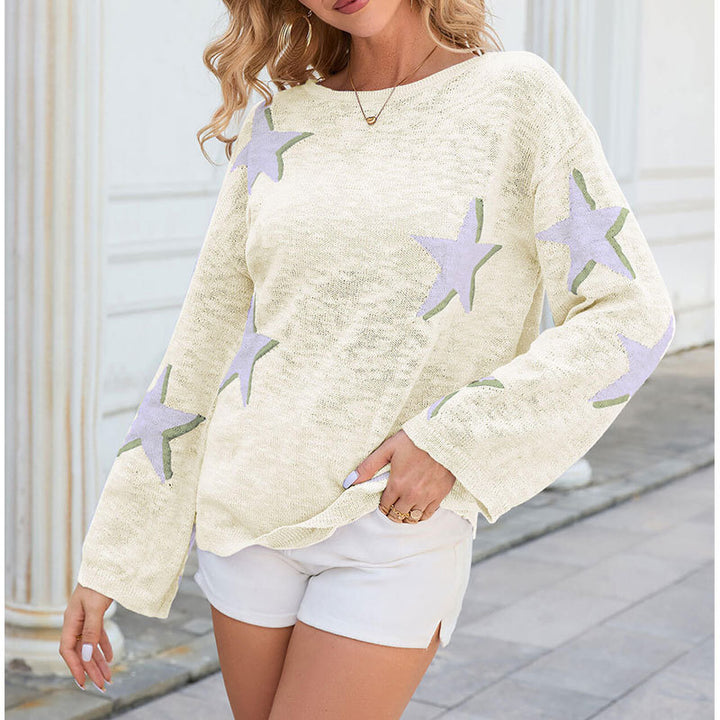 Damen Strickpullover mit Sternen-Design Drune