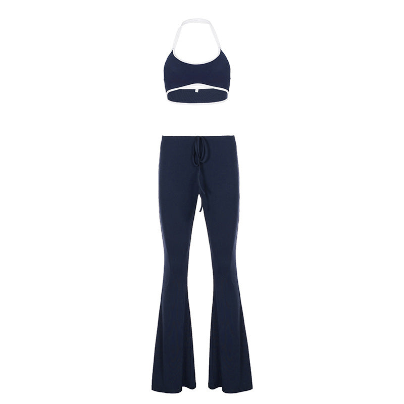 Damen Flared Pants und Bralette Set Drune