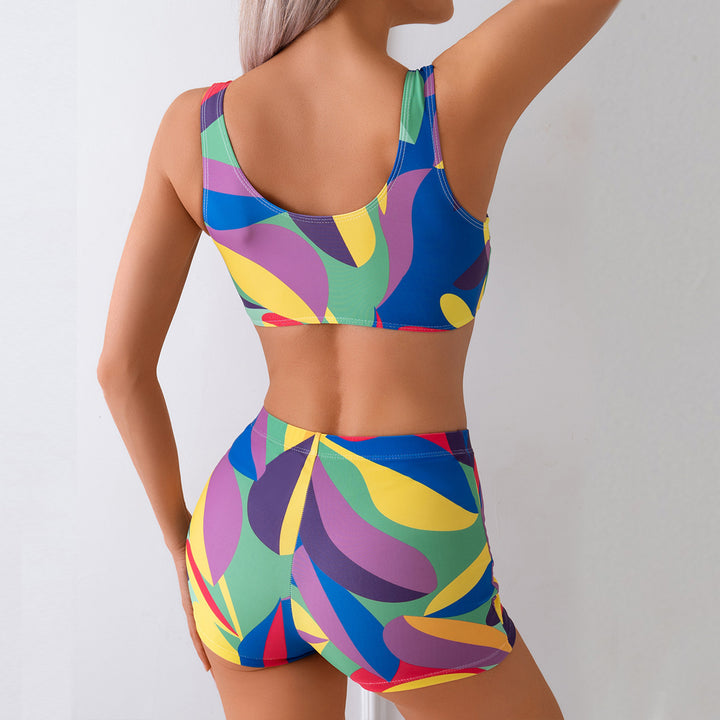 Damen Sportliches Bikini-Set mit farbenfrohen Grafiken Drune