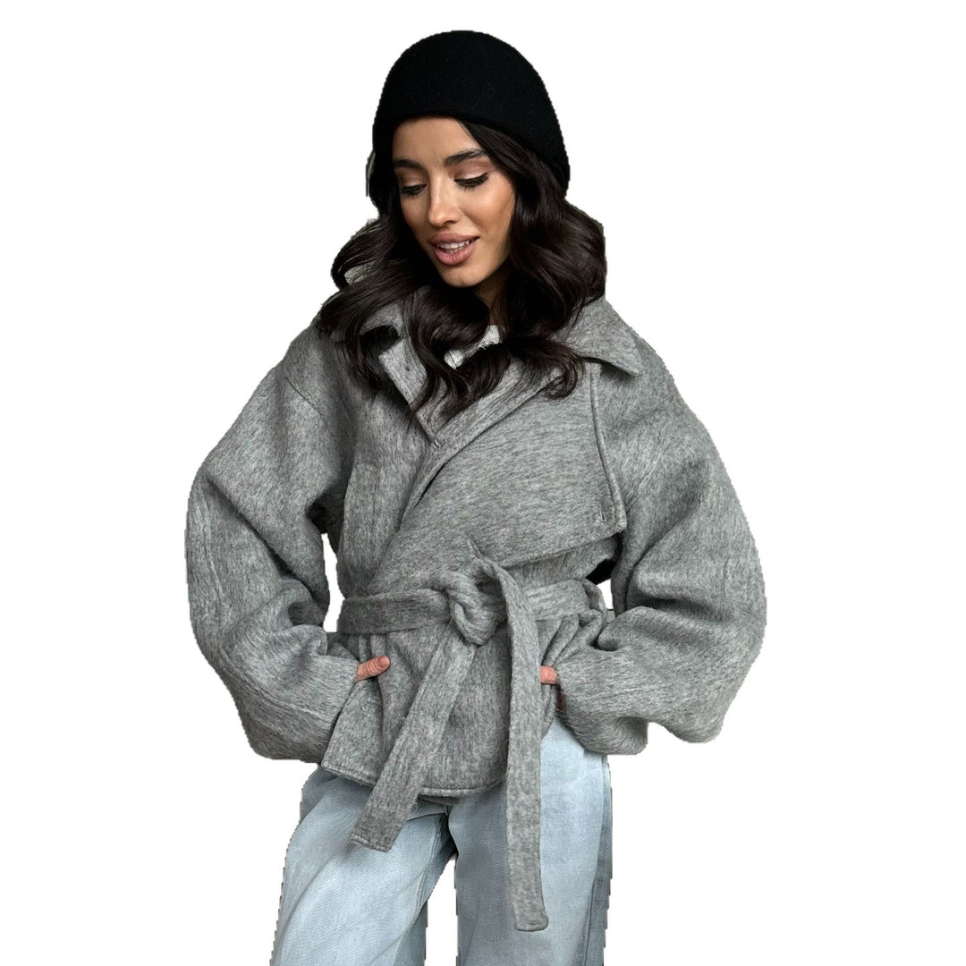 Damen Gemütliches Crop-Pullover-Set aus weichem Material mit reißerisch-verschlossenem Kragen Drune