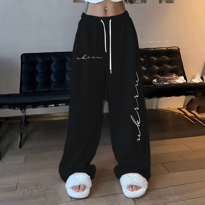 Damen gemütliche Freizeithose mit elastischem Bund und seitlichem Druck Drune