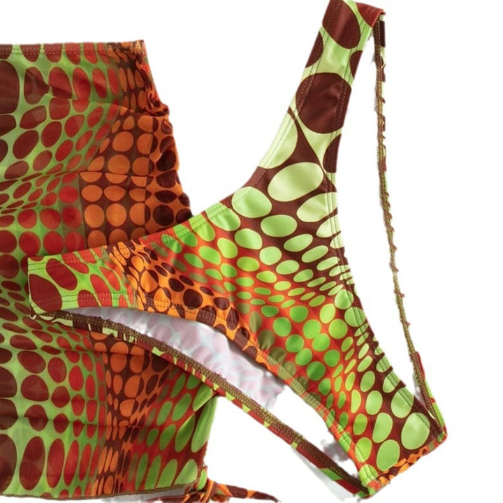 Damen Triangel-Bikini mit Mini-Rock und Wickel-Design Drune