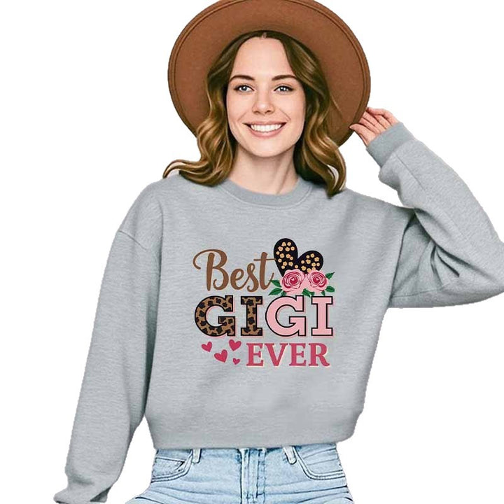 Damen Sweatshirt mit kreativem Gigi-Motiv Drune