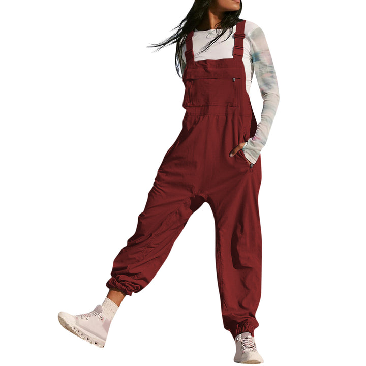 Damen Lässiger Jumpsuit mit praktischen Taschen und elastischem Saum Drune