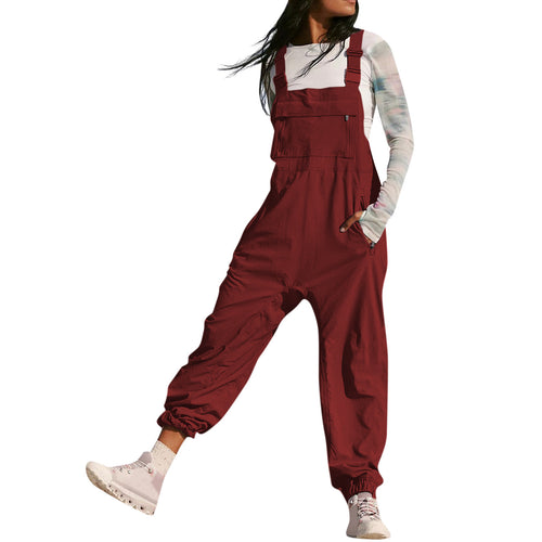 Damen Lässiger Jumpsuit mit praktischen Taschen und elastischem Saum Drune