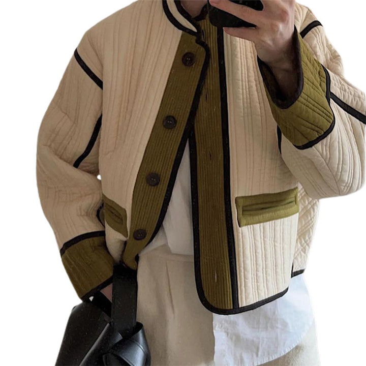 Damen gesteppte Übergangsjacke mit dekorativen Taschen Drune