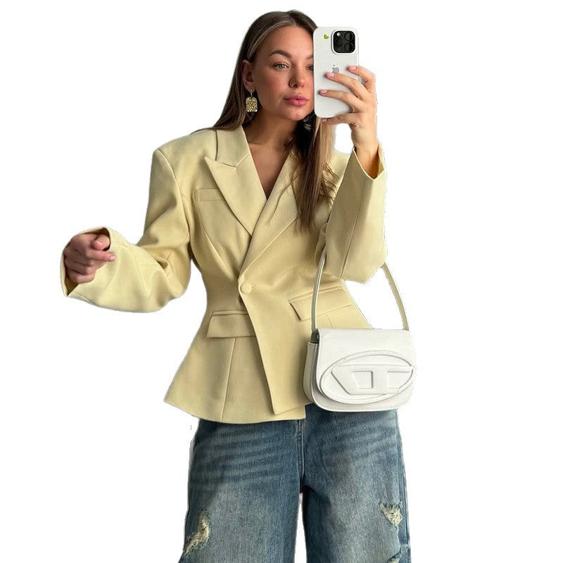 Damen eleganter taillierter Blazer Drune