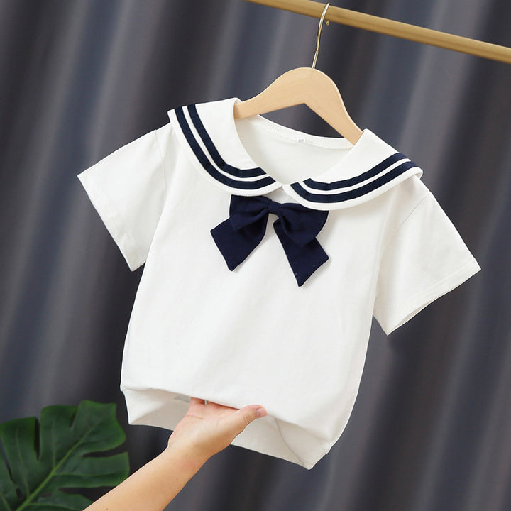 Mädchen Matrosen-T-Shirt mit Schleifendetail Drune
