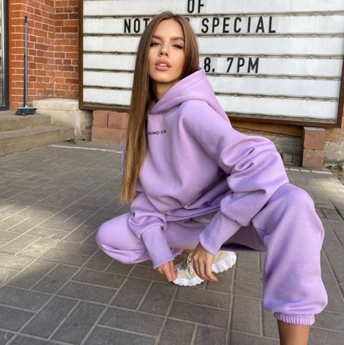 Damen Hoodie- und Jogginghose-Set mit weitem Schnitt Drune
