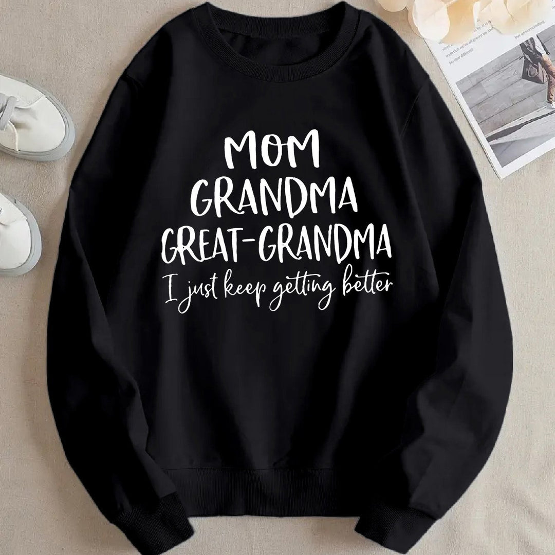 Damen Sweatshirt mit kreativem Familienaufdruck und bequemer Passform Drune