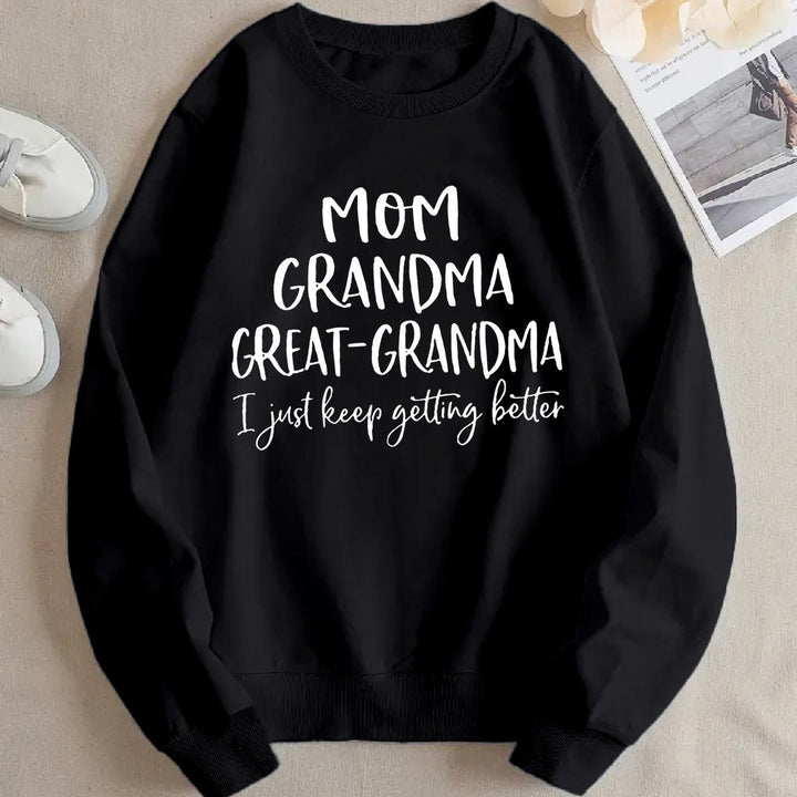 Damen Sweatshirt mit kreativem Familienaufdruck und bequemer Passform Drune