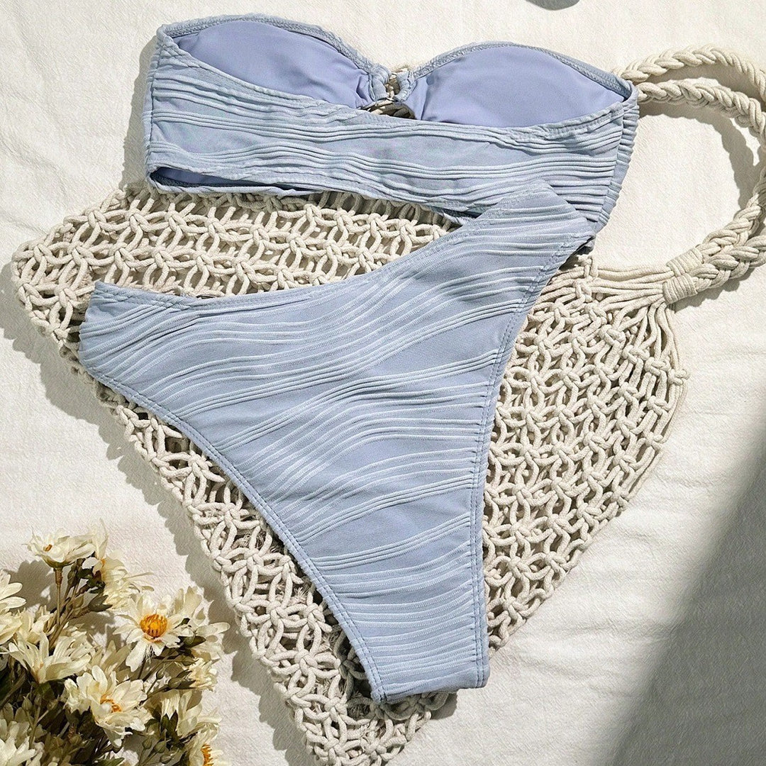 Damen Bandeau-Bikini-Set mit raffinierten Falten Drune