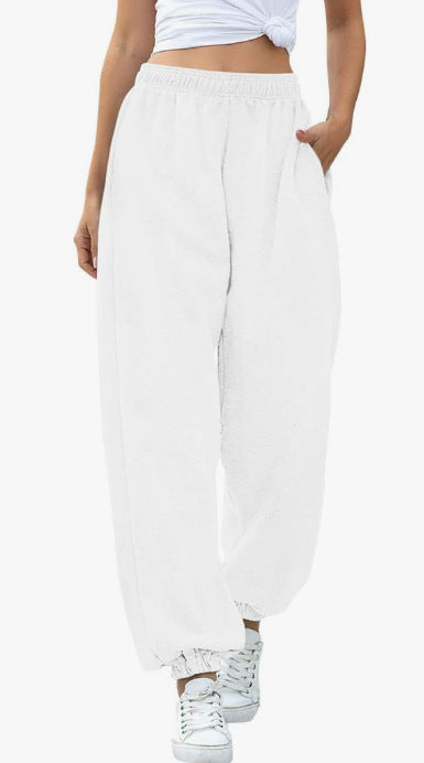 Damen nan weite Jogginghose mit hohem Bund elastischen Bündchen und Seitentaschen Drune